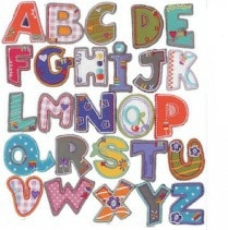 Letras termoadhesivas Rizaal en surtido de colores