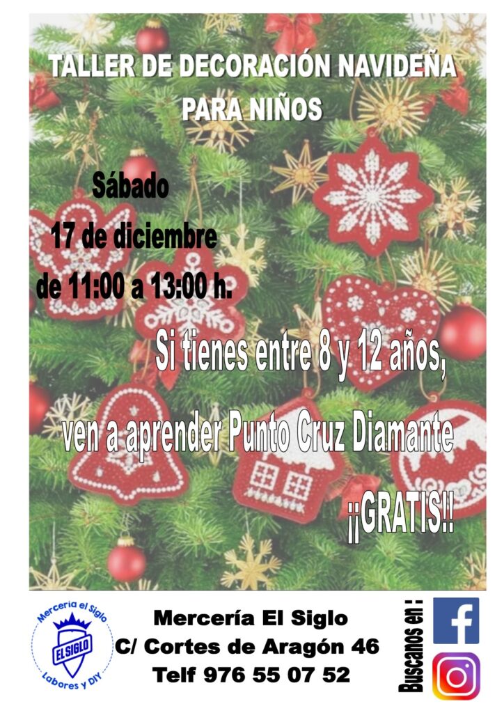 Cartel de Taller para Niños de Punto Cruz Diamante